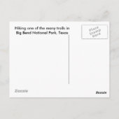 Carte postale Big Bend randonnée (Dos)