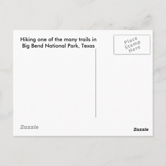 Carte postale Big Bend randonnée (Dos)