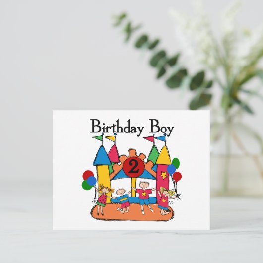Carte Postale Big Bounce Boy 2nd Birthday Tshirts et cadeaux (Debout devant)