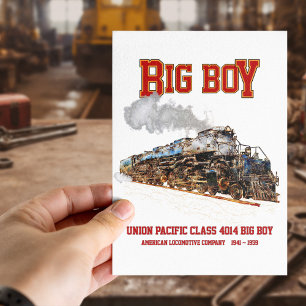 Carte Postale Big Boy Train à vapeur Vintage Locomotive américai