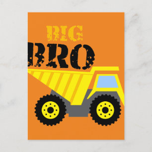 Carte Postale Big Bro Construction Camion à vidange jaune