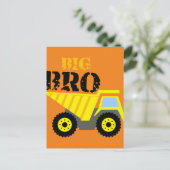 Carte Postale Big Bro Construction Camion à vidange jaune (Debout devant)