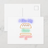 Carte Postale Big Buns Funny Burger (Devant / Derrière)