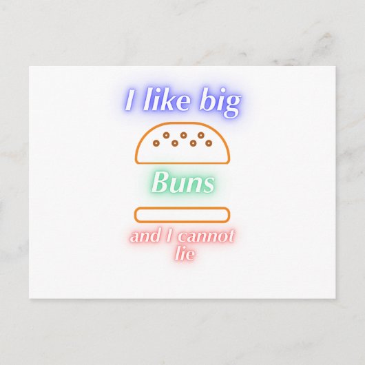 Carte Postale Big Buns Funny Burger (Devant)