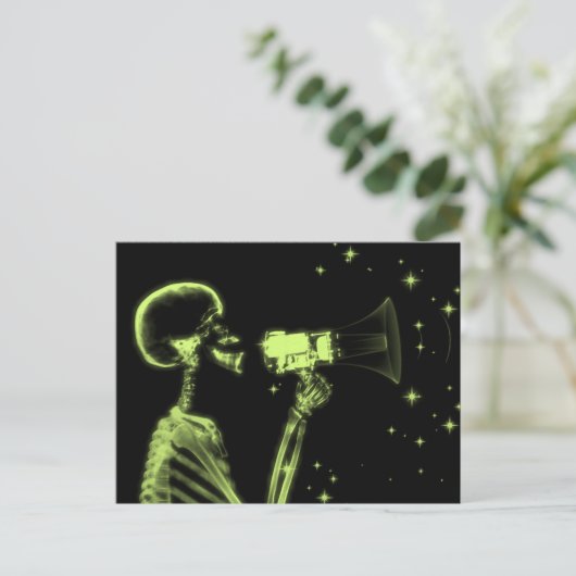Carte Postale Big Faire-part X-Ray Skeleton - Lime Green (Debout devant)