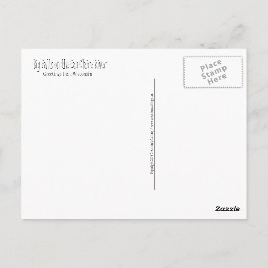 Carte postale Big Falls (Dos)
