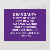 Carte Postale Big Fat Bank Account,funny Christmas (Devant)