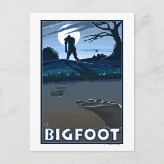 Carte Postale Big Foot à travers le terrain de golf (Devant)