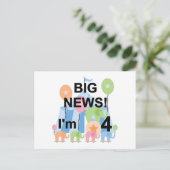 Carte Postale Big News Circus 4th Birthday T-shirts et cadeaux (Debout devant)