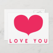 Carte postale Big Pink Heart Valentine's Day (Devant / Derrière)