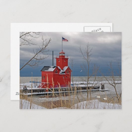 Carte Postale Big Red Lighthouse (Devant / Derrière)