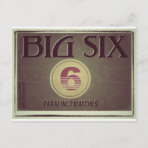 Carte Postale Big Six Vieux Étiquette