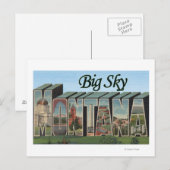 Carte Postale Big Sky, Montana - Scènes de grandes lettres (Devant / Derrière)