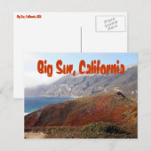 Carte Postale Big Sur, Californie (Devant / Derrière)