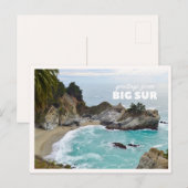 Carte Postale Big Sur Chute d'eau de McWay Pacific Coast Highway (Devant / Derrière)