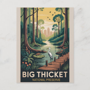 Carte Postale Big Thicket Affiche vintage de la nature sauvage