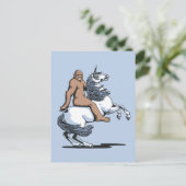 Carte Postale Bigfoot chevauchant une licorne (Debout devant)