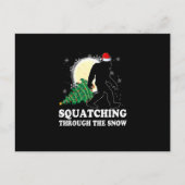 Carte Postale Bigfoot Croyez que Noël Sasquatch Squatching Thore (Devant)