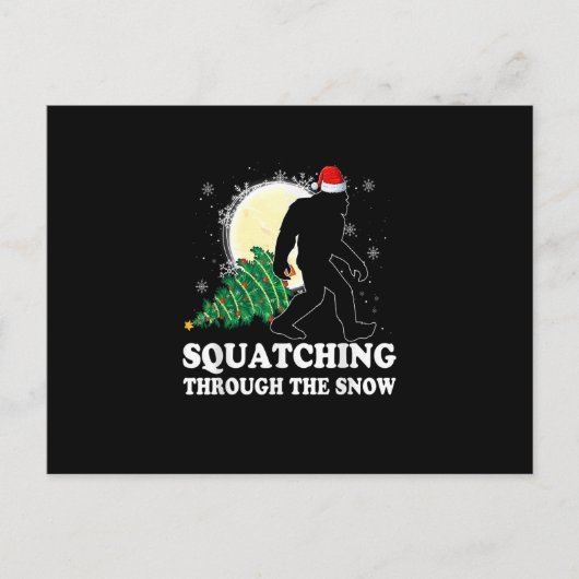 Carte Postale Bigfoot Croyez que Noël Sasquatch Squatching Thore (Devant)