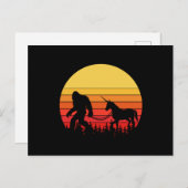 Carte Postale Bigfoot et Unicorne dans une conception rétro (Devant / Derrière)