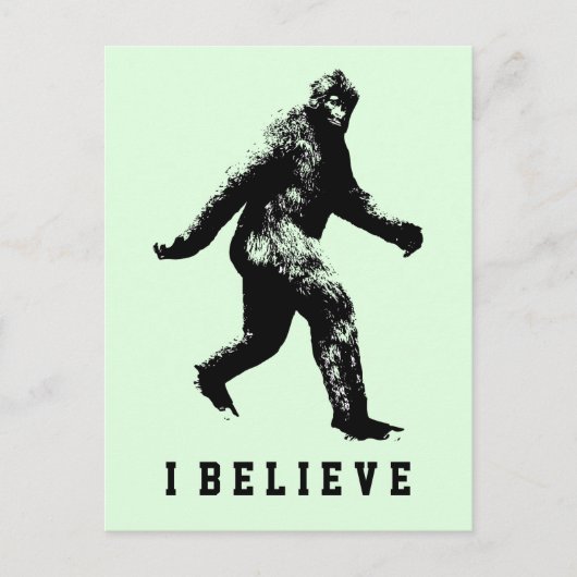 Carte Postale Bigfoot Je Crois Du Texte Personnalisable (Devant)