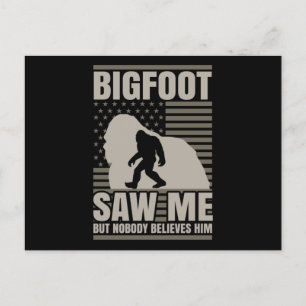 Carte Postale Bigfoot m'a vu drapeau américain
