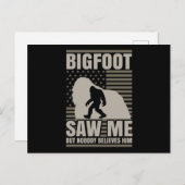 Carte Postale Bigfoot m'a vu drapeau américain (Devant / Derrière)