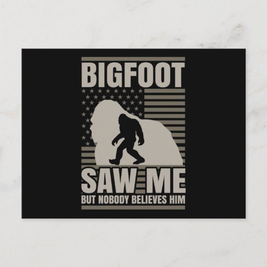Carte Postale Bigfoot m'a vu drapeau américain (Devant)
