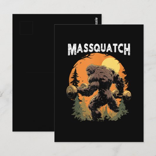 Carte Postale Bigfoot Massquatch Drôle (Devant / Derrière)