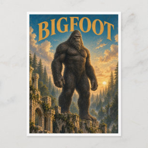 Carte Postale Bigfoot, monstre de fantasy gothique