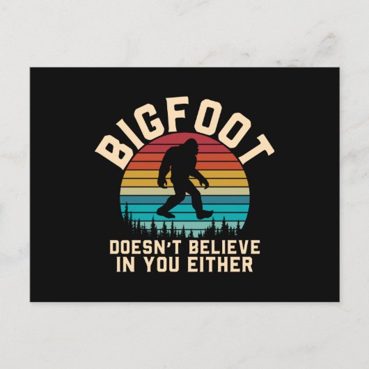 Carte Postale Bigfoot ne croit pas en vous | Bigfoot Retro (Devant)