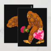 Carte Postale Bigfoot Sasquatch Funny Valentines Jour Amour (Devant / Derrière)