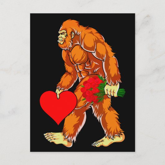 Carte Postale Bigfoot Sasquatch Funny Valentines Jour Amour (Devant)