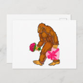 Carte Postale Bigfoot Sasquatch Funny Valentines Jour Amour (Devant / Derrière)