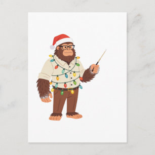 Carte Postale Bigfoot Sasquatch Infirmière Noël Soins infirmiers