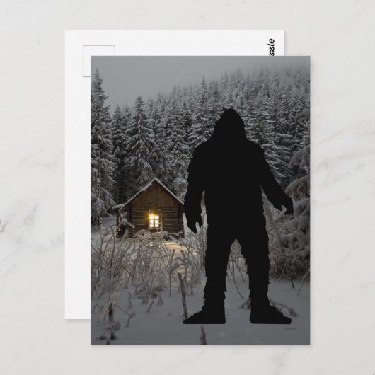 CARTE POSTALE BIGFOOT SASQUATCH THE WOODS POSTCARD (Devant / Derrière)