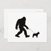 Carte Postale Bigfoot Walking French Bulldog (Devant / Derrière)