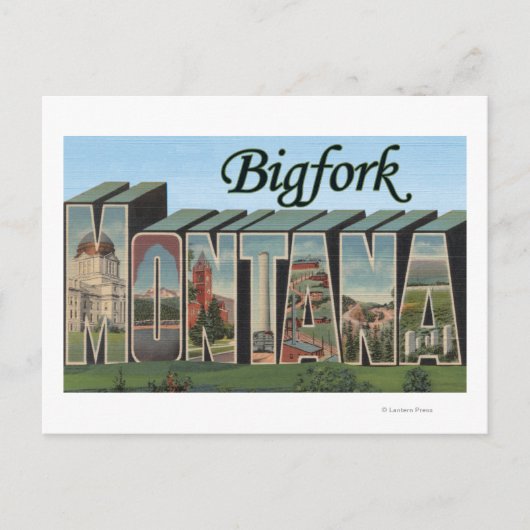 Carte Postale Bigfork, Montana - Scènes de grandes lettres (Devant)