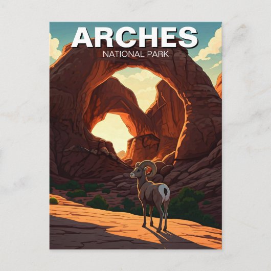 Carte Postale Bighorn Sheep Moab Utah Arches National Park (Devant)