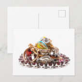 Carte Postale Bijoux en blanc (Devant / Derrière)