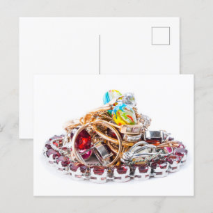 Carte Postale Bijoux en blanc