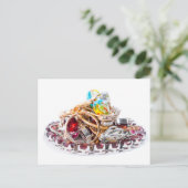 Carte Postale Bijoux en blanc (Debout devant)