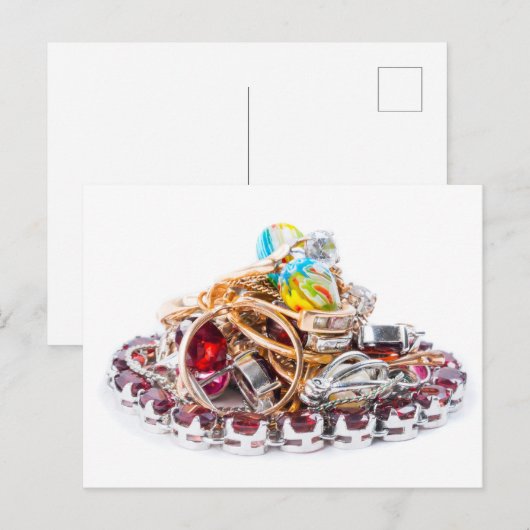 Carte Postale Bijoux en blanc (Devant / Derrière)