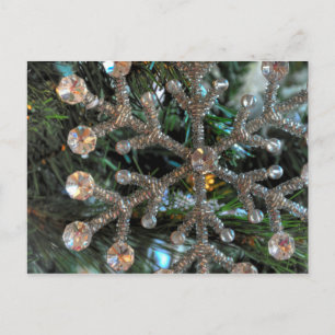 Carte Postale Bijoux Flocon de neige, arbre de Noël, ornement