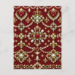 Carte Postale Bijoux Magiques Inspirés de Marie Reine d'Écosse