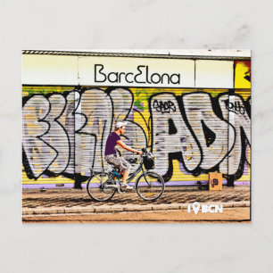 Carte Postale Bike riding on Barcelone, Spain