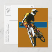 Carte Postale Biker2 - Orange/Bleu (Devant / Derrière)