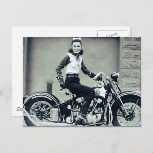 Carte Postale Biker Babe (Devant / Derrière)
