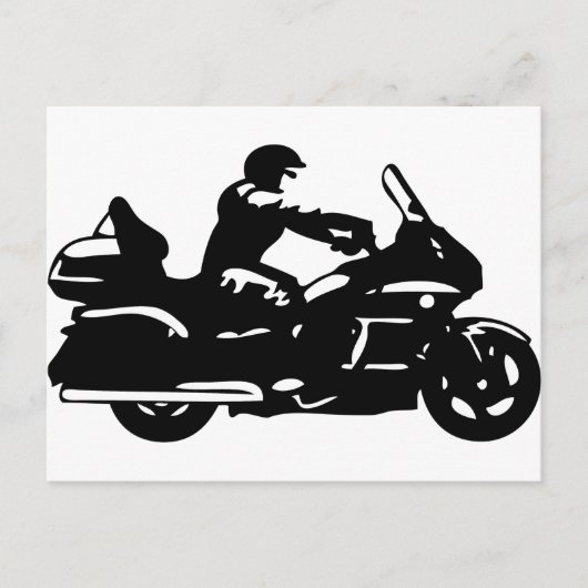 Carte Postale biker motorcycle moto goldwing (Devant)