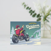 Carte Postale Biker Père Noël (Debout devant)